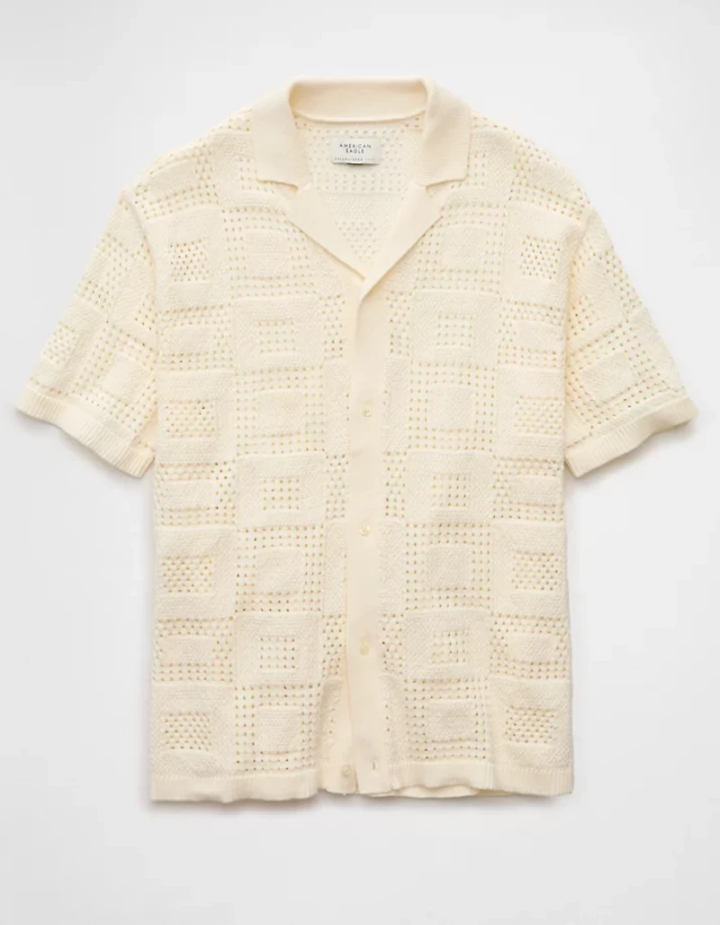 Polo en tricot à damier texturé Fin de semaine AE