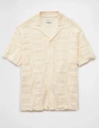 Polo en tricot à damier texturé Fin de semaine AE