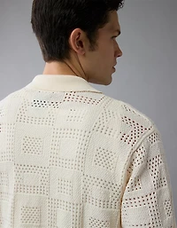 Polo en tricot à damier texturé Fin de semaine AE