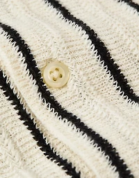 Chandail polo boutonné à fines rayures Fin de semaine AE