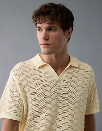 AE Weekend Textured Sweater Polo Shirt