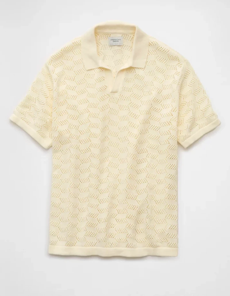 AE Weekend Textured Sweater Polo Shirt