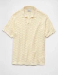 AE Weekend Textured Sweater Polo Shirt