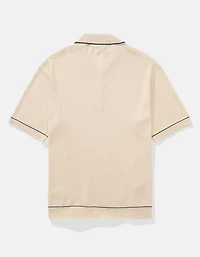 Polo en tricot de chandail à bordure couleur contrastante AE