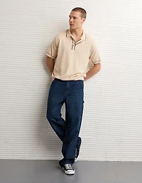 Polo en tricot de chandail à bordure couleur contrastante AE
