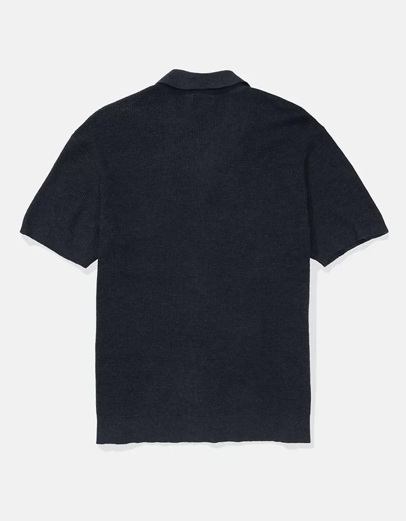 AE Waffle Button-Up Polo Shirt