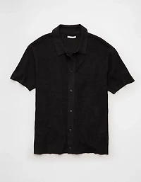 AE Waffle Button-Up Polo Shirt