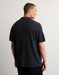 AE Waffle Button-Up Polo Shirt