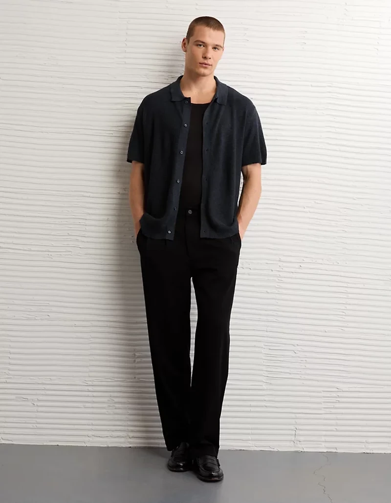 AE Waffle Button-Up Polo Shirt