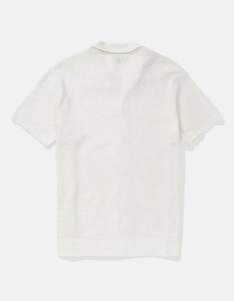 AE Waffle Button-Up Polo Shirt