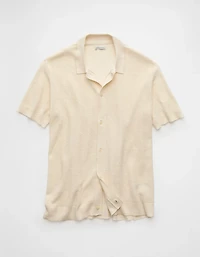 AE Waffle Button-Up Polo Shirt
