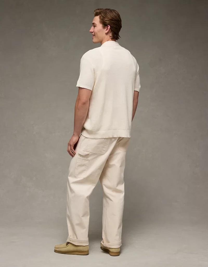AE Waffle Button-Up Polo Shirt