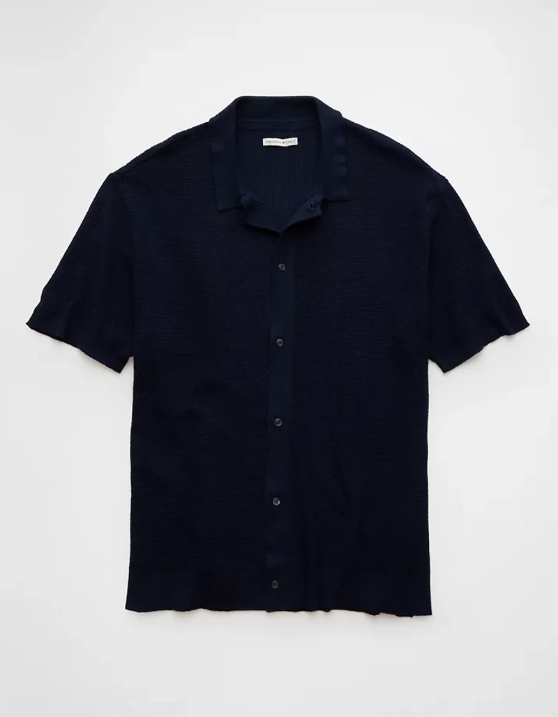 AE Waffle Button-Up Polo Shirt