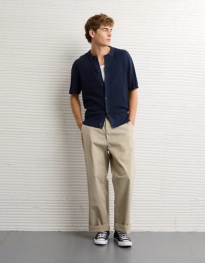 AE Waffle Button-Up Polo Shirt