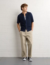 AE Waffle Button-Up Polo Shirt