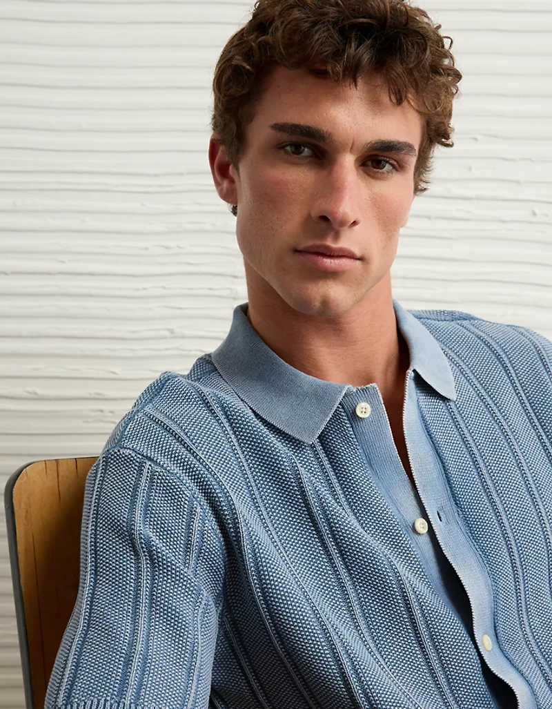 Chemise polo en tricot délavé fin de semaine AE