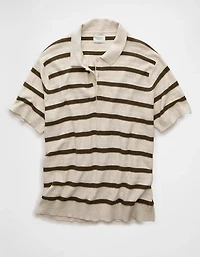AE Weekend Striped Sweater Polo Shirt