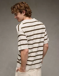 AE Weekend Striped Sweater Polo Shirt