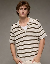 AE Weekend Striped Sweater Polo Shirt