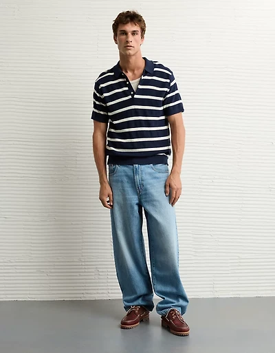 Chemise polo en tricot rayé Fin de semaine AE