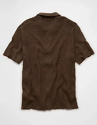 AE Weekend Button-Up Sweater Polo Shirt