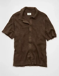 AE Weekend Button-Up Sweater Polo Shirt