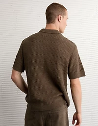 AE Weekend Button-Up Sweater Polo Shirt
