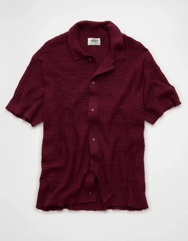 AE Weekend Button-Up Sweater Polo Shirt