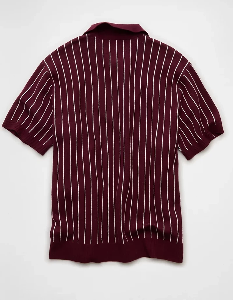 AE Weekend Striped Sweater Polo Shirt