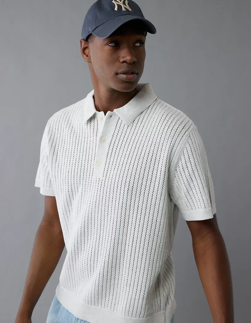 AE Weekend Tipped Sweater Polo Shirt