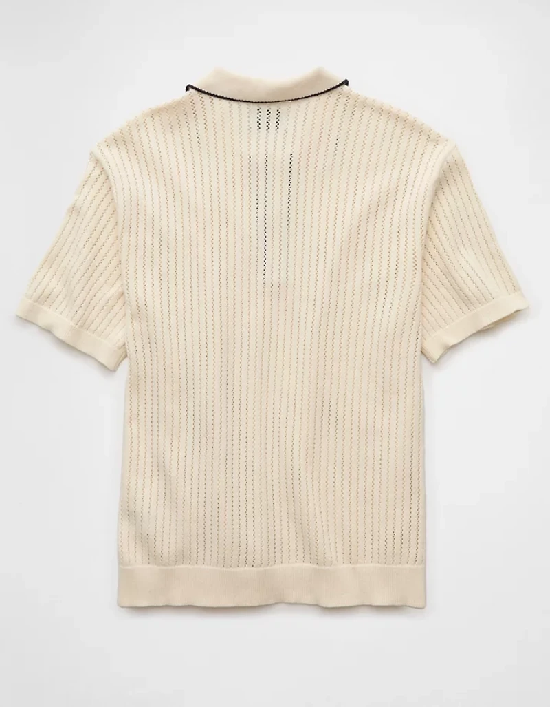 AE Weekend Tipped Sweater Polo Shirt