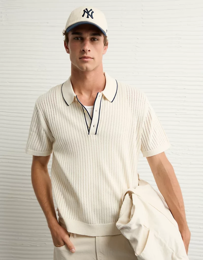 AE Weekend Tipped Sweater Polo Shirt