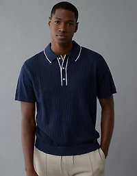 AE Weekend Tipped Sweater Polo Shirt