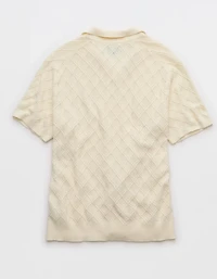 Chandail polo en tricot à torsades de fin semaine AE