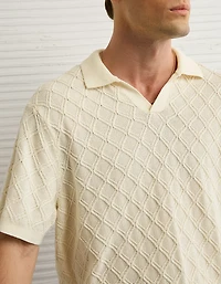 Chandail polo en tricot à torsades de fin semaine AE