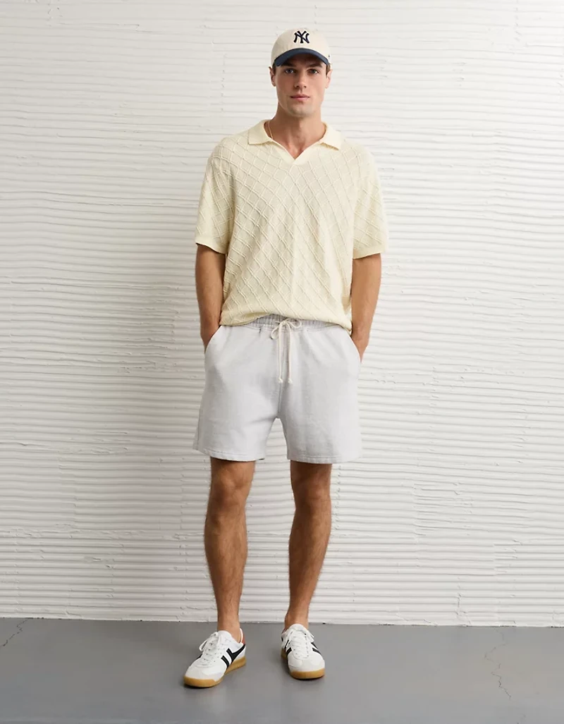Chandail polo en tricot à torsades de fin semaine AE