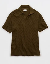 AE Weekend Cable Knit Sweater Polo Shirt