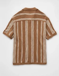 Chemise polo en tricot rayé boutonnée Fin de semaine AE