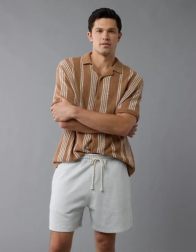 Chemise polo en tricot rayé boutonnée Fin de semaine AE