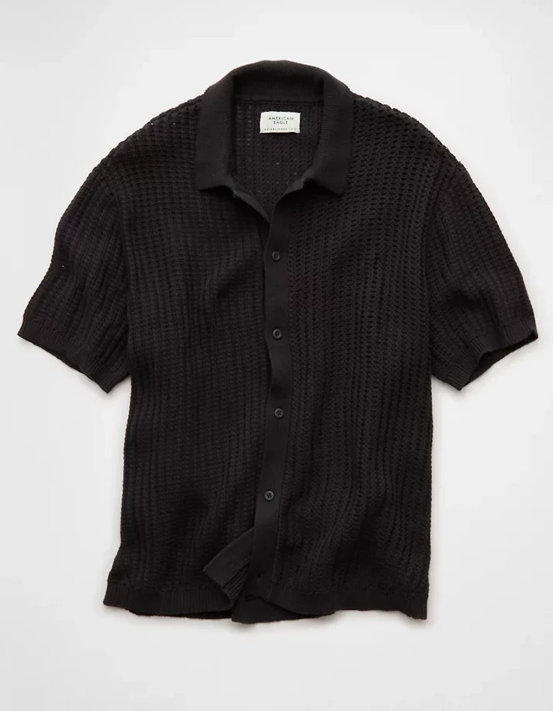 AE Weekend Button-Up Sweater Polo Shirt