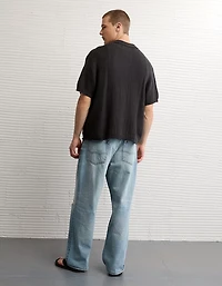 AE Weekend Button-Up Sweater Polo Shirt