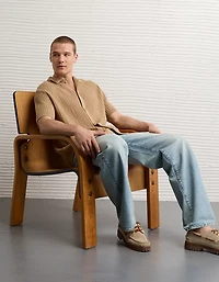 AE Weekend Button-Up Sweater Polo Shirt
