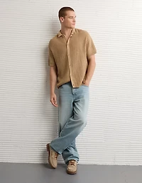 AE Weekend Button-Up Sweater Polo Shirt