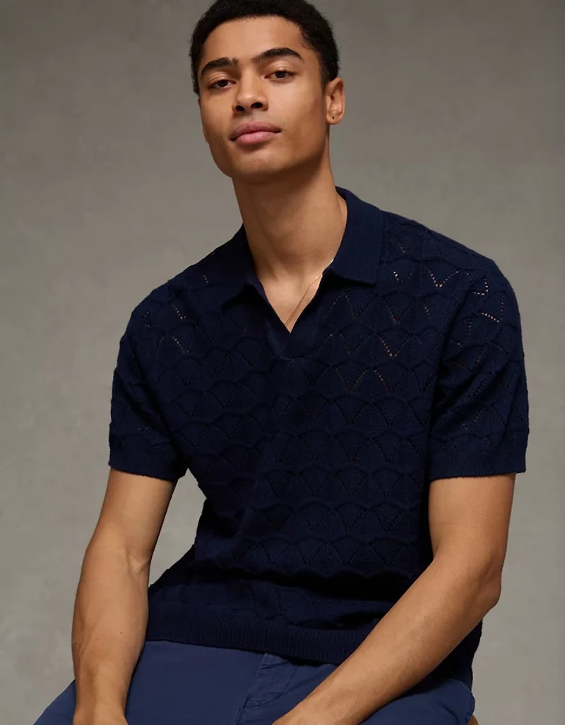 Polo en tricot à manches courtes AE