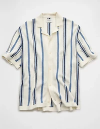 AE Striped Button-Up Sweater Polo