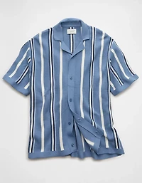 AE Striped Button-Up Sweater Polo