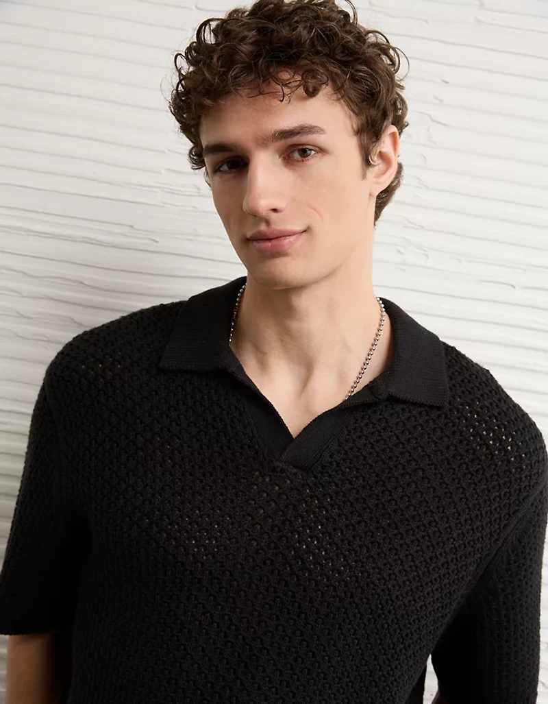 AE Garment-Washed Sweater Polo