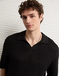 AE Garment-Washed Sweater Polo