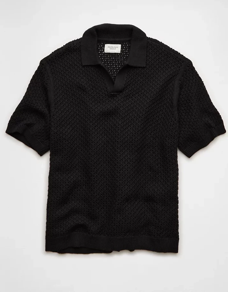 AE Garment-Washed Sweater Polo