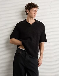 AE Garment-Washed Sweater Polo